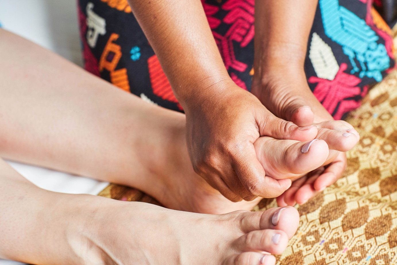 Foot reflexology massage at Bali retreat