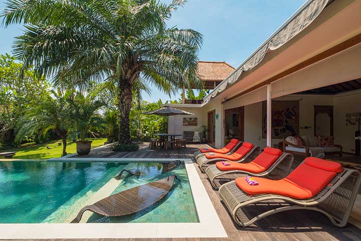 Bali retreats, Beautiful Bliss Sanctuary For Women, New Canggu Sanctuary, luxurious pool area