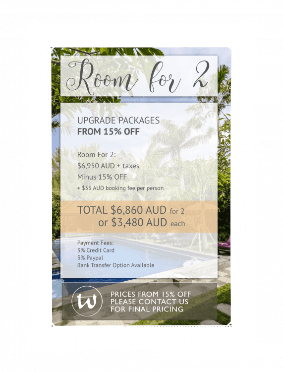 Room for 2 - Upgrade Package 15% off AUD