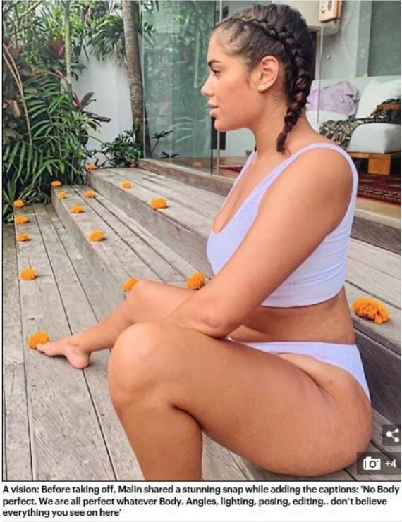 A vision, Love Island star Malin Andersson in Daily Mail online