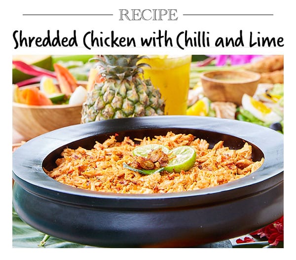 Bliss retreat recipe - Shredded Chicken with Chilli and Lime