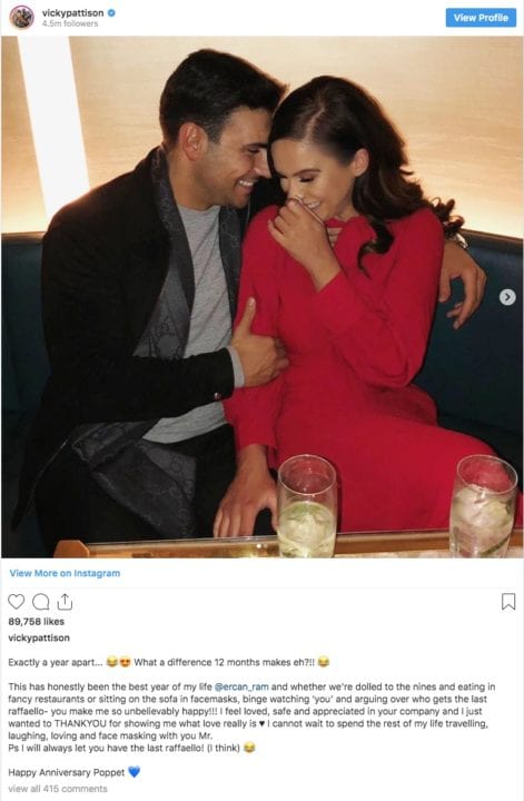 Vicky Pattison and boyfriend Ercan on Instagram